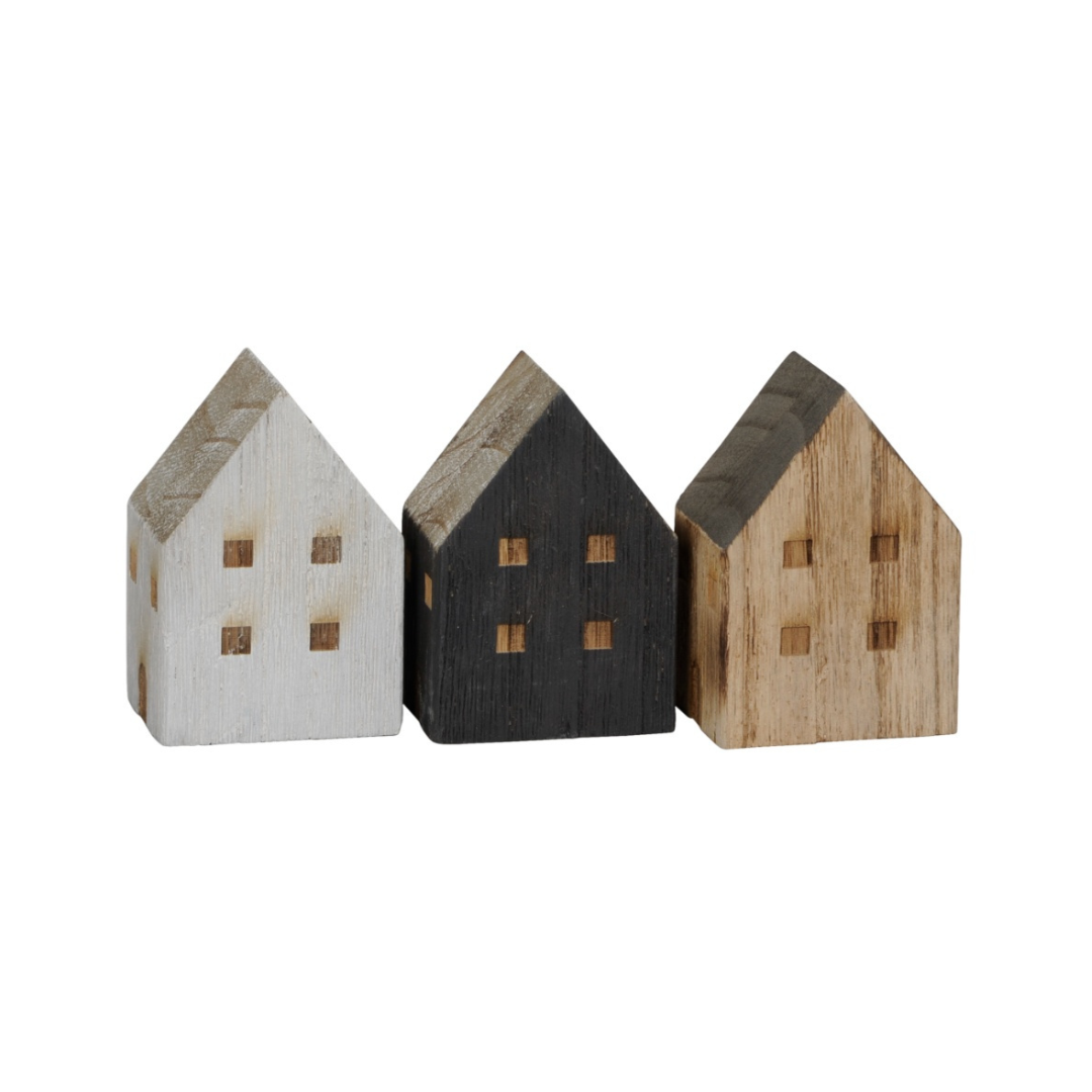 Set di 3 casette in legno