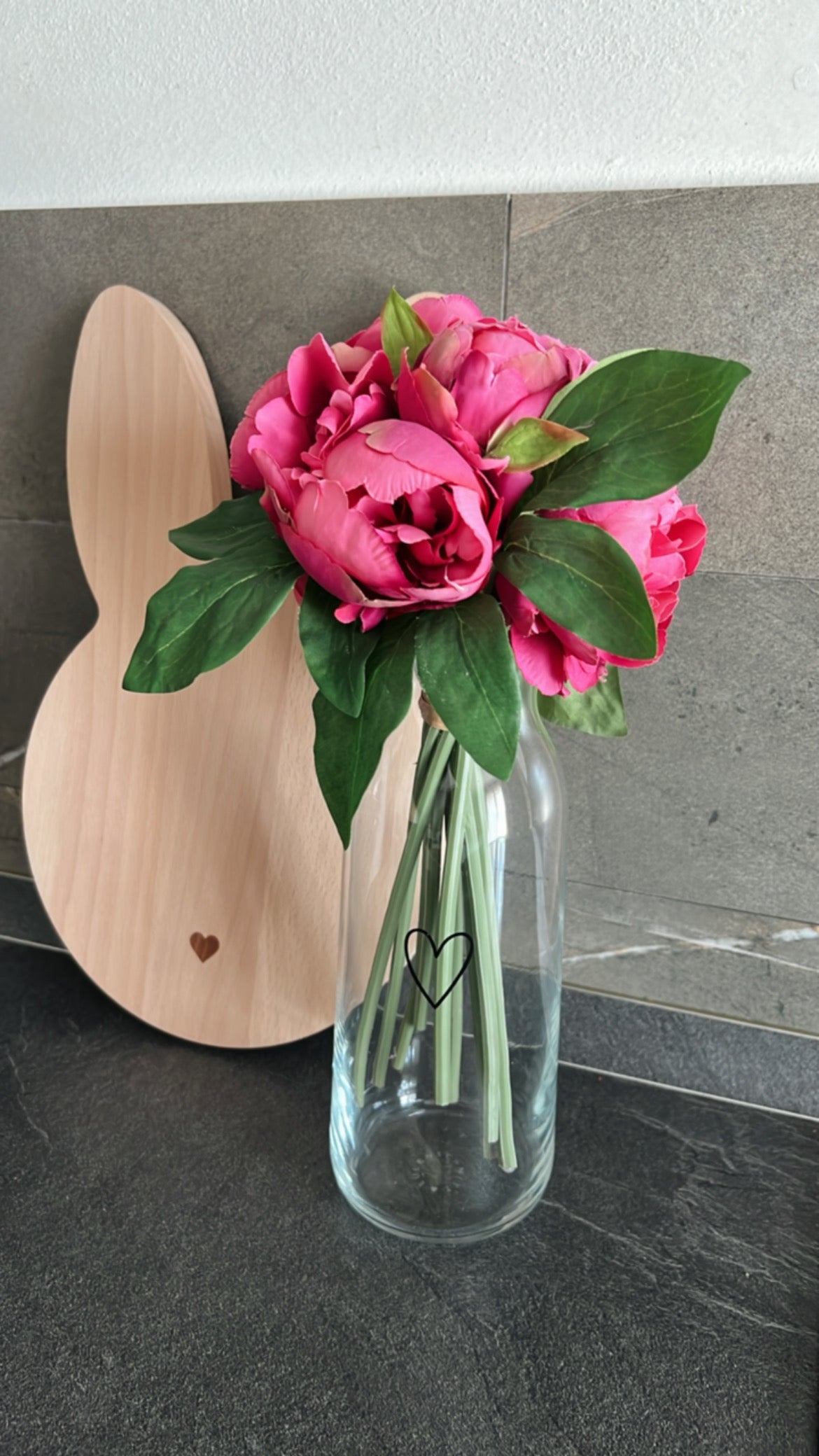 Bouquet Peonia rosa artificiale